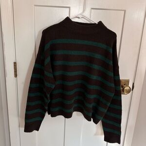 Mango Striped Crew Neck Sweater- L